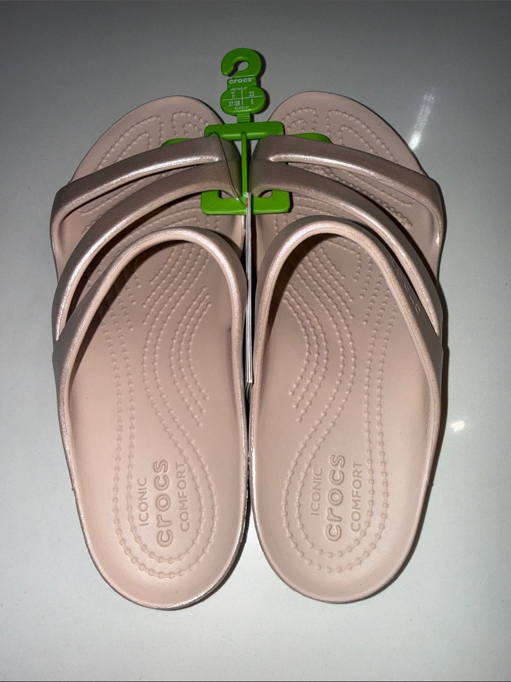 NWT CROCS Kadee ll Shimmer Slide Sandals | Size 7 - Picture 3 of 7